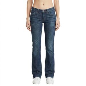 Ralph Lauren 867 Dark Wash Blue Low Rise Stretch Bootcut Jeans size 27 Y2K